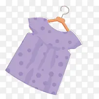 矢量卡通紫色连衣裙