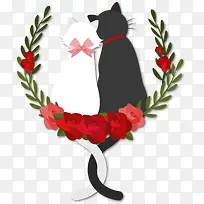 婚礼装饰小猫情侣