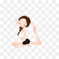 韩国瑜伽美女矢量素材
