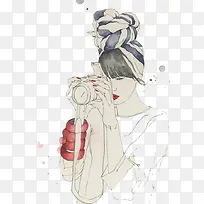 拿相机的女孩