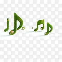 绿色的音乐符号，音乐，大自然的