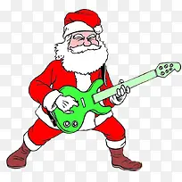 玩电吉他的圣诞老人
