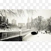 冬日街景都市白雪
