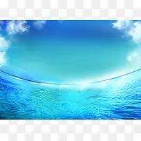 碧海蓝天白云背景