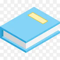蓝色立体方块书本
