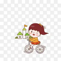 骑车的小女孩