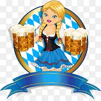 卡通啤酒女郎