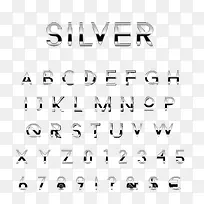 银色金属字母和数字