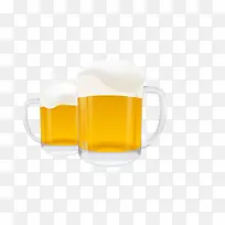 矢量黄色啤酒两杯