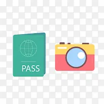旅行社旅行护照相机图标设计素材