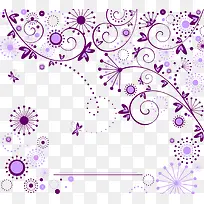 春天紫色花纹装饰