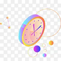 渐变2.5D时钟矢量插画