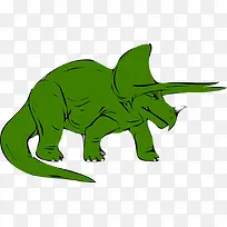 抽象艺术绿色恐龙低头思念