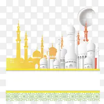 创意清真寺穆斯林建筑海报背景