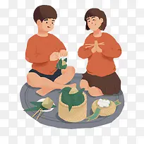 创意传统包粽子元素