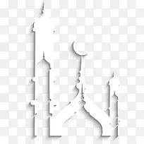 开斋节白色简约建筑