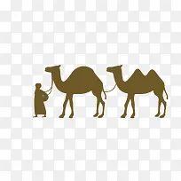 矢量灰色骆驼沙漠元素