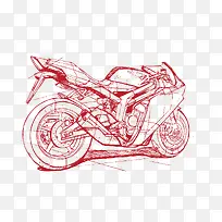 手绘线条摩托车设计