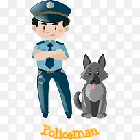 警察和警犬