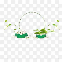 手绘画荷花装饰边框