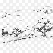 矢量自然景观涂鸦