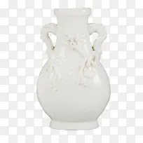 白色古代感花纹的白瓷瓶