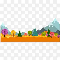 矢量手绘秋季景色