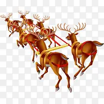 褐色圣诞节奔跑驯鹿