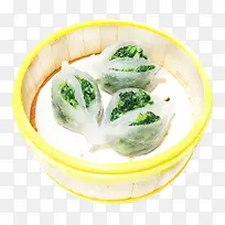 荠菜蒸饺