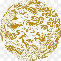 简约金黄色圆形图案