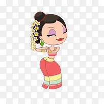 卡通傣族少女