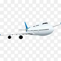 大型飞行的白色客机