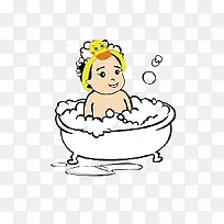 宝宝洗澡的泡沫图片素材