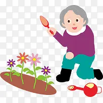 种花的老奶奶