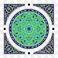 伊斯兰风格的方形地毯花纹