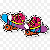 彩色滑板鞋贴纸
