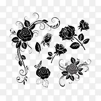 黑色玫瑰花装饰图