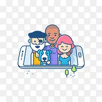 APP启动页卡通家人