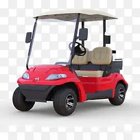 红色小型电动高尔夫球车