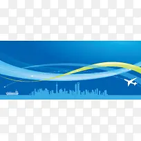 蓝色博览会banner背景