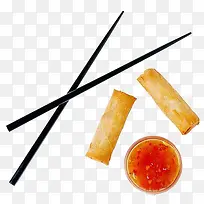 筷子油炸春饼元素
