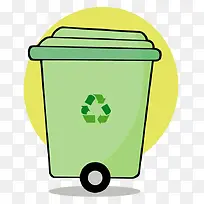卡通绿色可循环垃圾桶