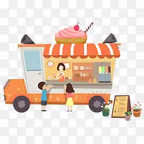 夏季冰淇淋甜品店铺