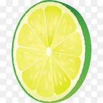 手绘绿色柠檬片