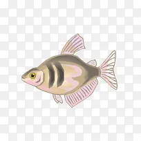 卡通热带鱼粉斑点小鱼