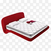 红色床体厚床垫素材