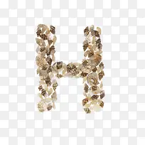 贝壳摆放的字母H免抠素材
