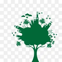 绿色城市树木