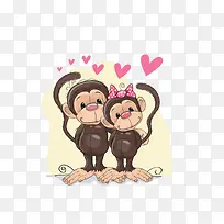 两只相爱的猴子