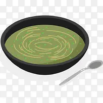 瓷碗里的绿豆粥